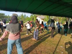 PT Timah Gelar Senam Sehat, Warga Tanjung Pakdan Antusias Hadir