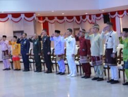 Khidmat, Pj Sekda Babel Hadiri Virtual Upacara Penurunan Bendera di Istana Merdeka