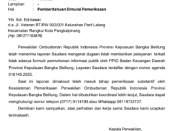 Ombudsman Babel Selidiki Dugaan Maladministrasi PPID Bakeuda Babel