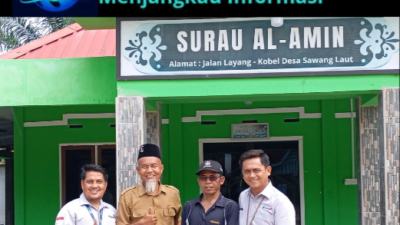 PT Timah Tbk Bantu Pembangunan Pagar Surau Al Amin di Kundur Barat