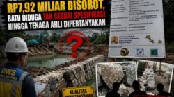 Proyek Rehabilitasi Embung Kolong Beguruh Rp7,92 Miliar Jadi Sorotan, Kualitas Batu Talut dan Pengawasan BWS Dipertanyakan