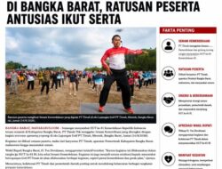 Senam Kemerdekaan PT Timah Meriahkan HUT ke-81 RI di Bangka Barat
