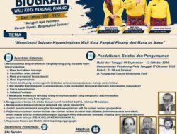 Sejarah Kepemimpinan Pangkalpinang Digali Kembali Melalui Lomba Menulis Biografi Wali Kota